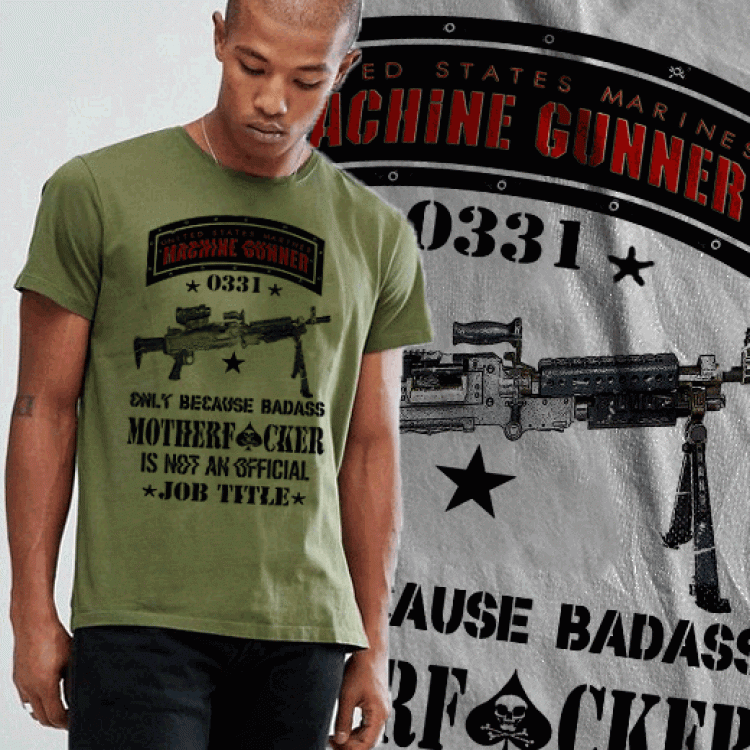 USMC 0331 Machine Gunner Marine Infantryman Devil Dog TShirt